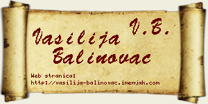 Vasilija Balinovac vizit kartica